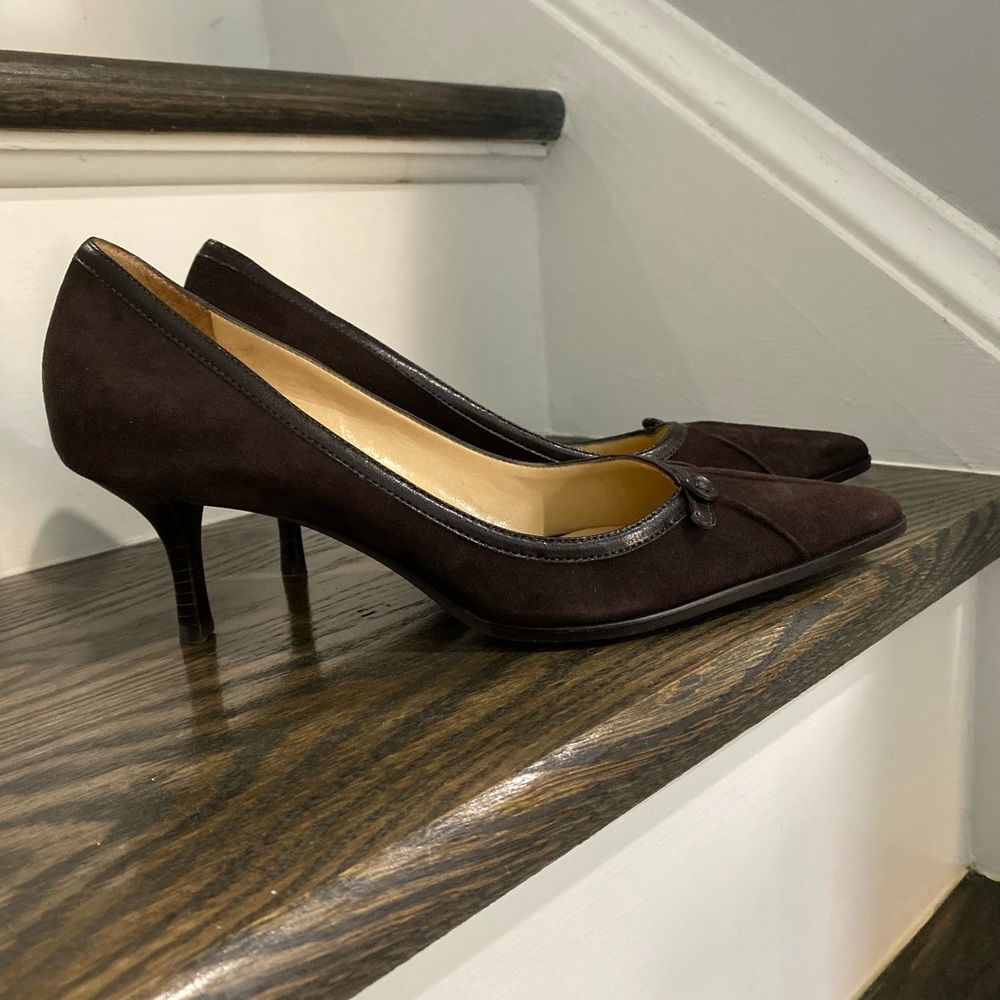LOFT Ann Taylor Brown Suede Heel Shoes 6.5M